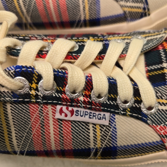 Superga Plaid Sneakers Tartan Womens US 9 - EU 40 Lace Up New w/Out Box - Picture 4 of 5